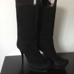 High Platform Boots in Suede